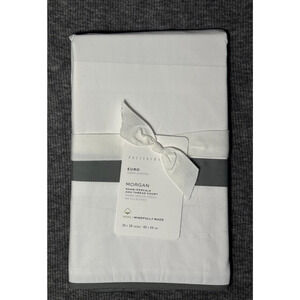Pottery Barn Morgan Sham EURO 26x26 White Flagstone Gray 400 Thread Count